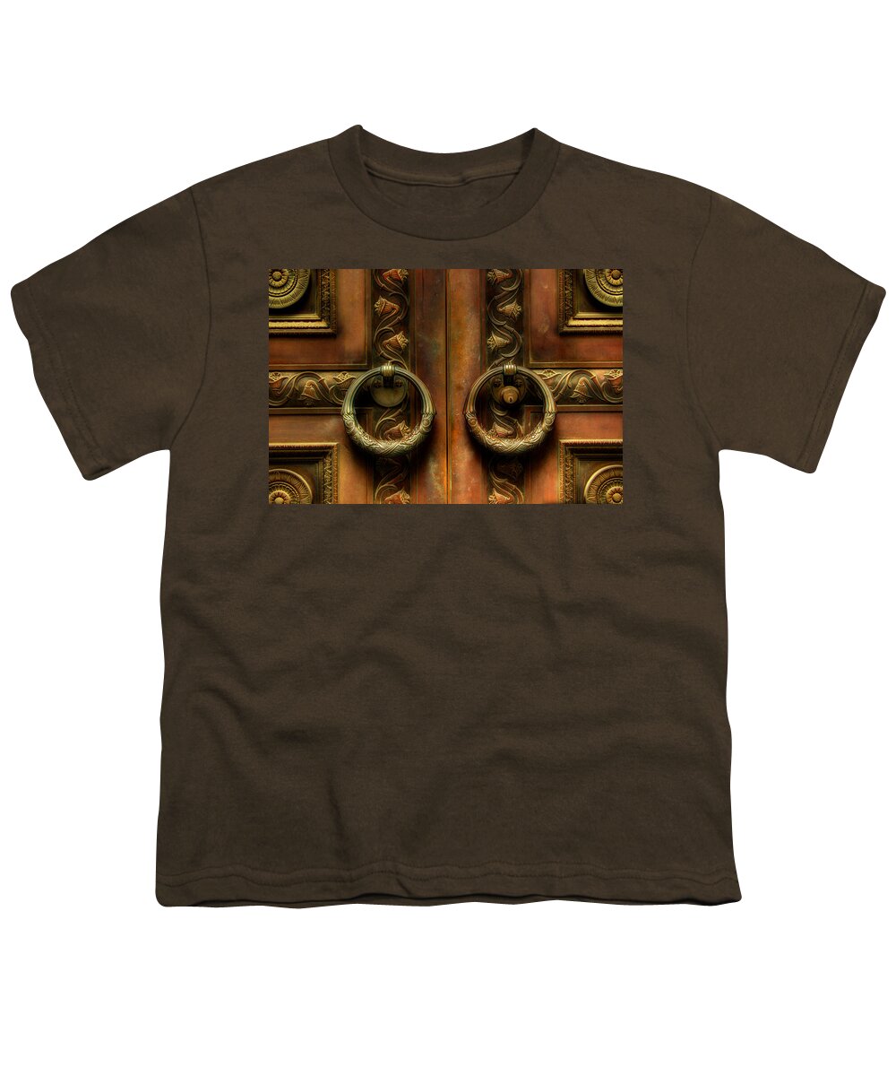 Steel Door Youth T-Shirt featuring the photograph Old Steel Door by Michael Eingle
