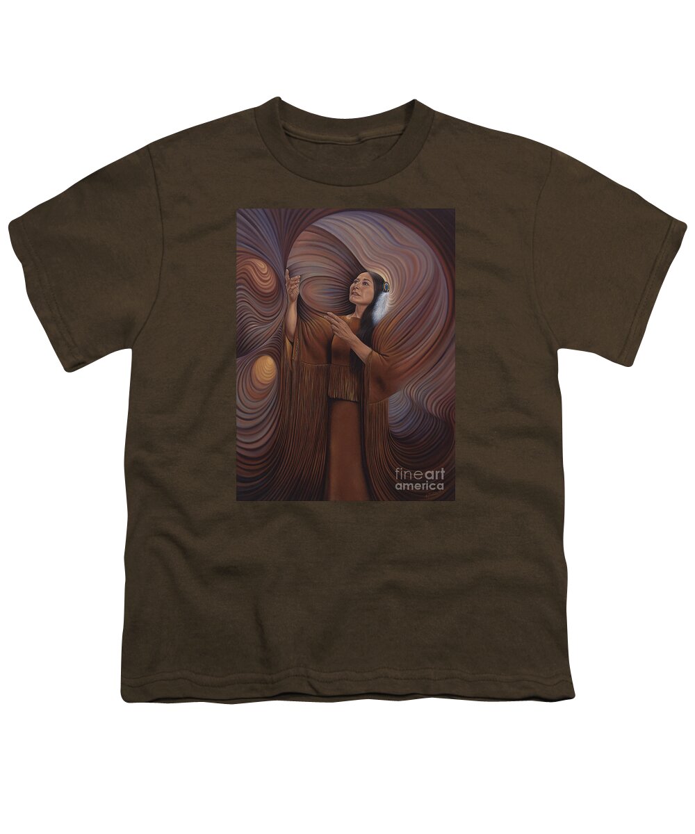 Bonnie-jo-hunt Youth T-Shirt featuring the painting On Sacred Ground Series V by Ricardo Chavez-Mendez