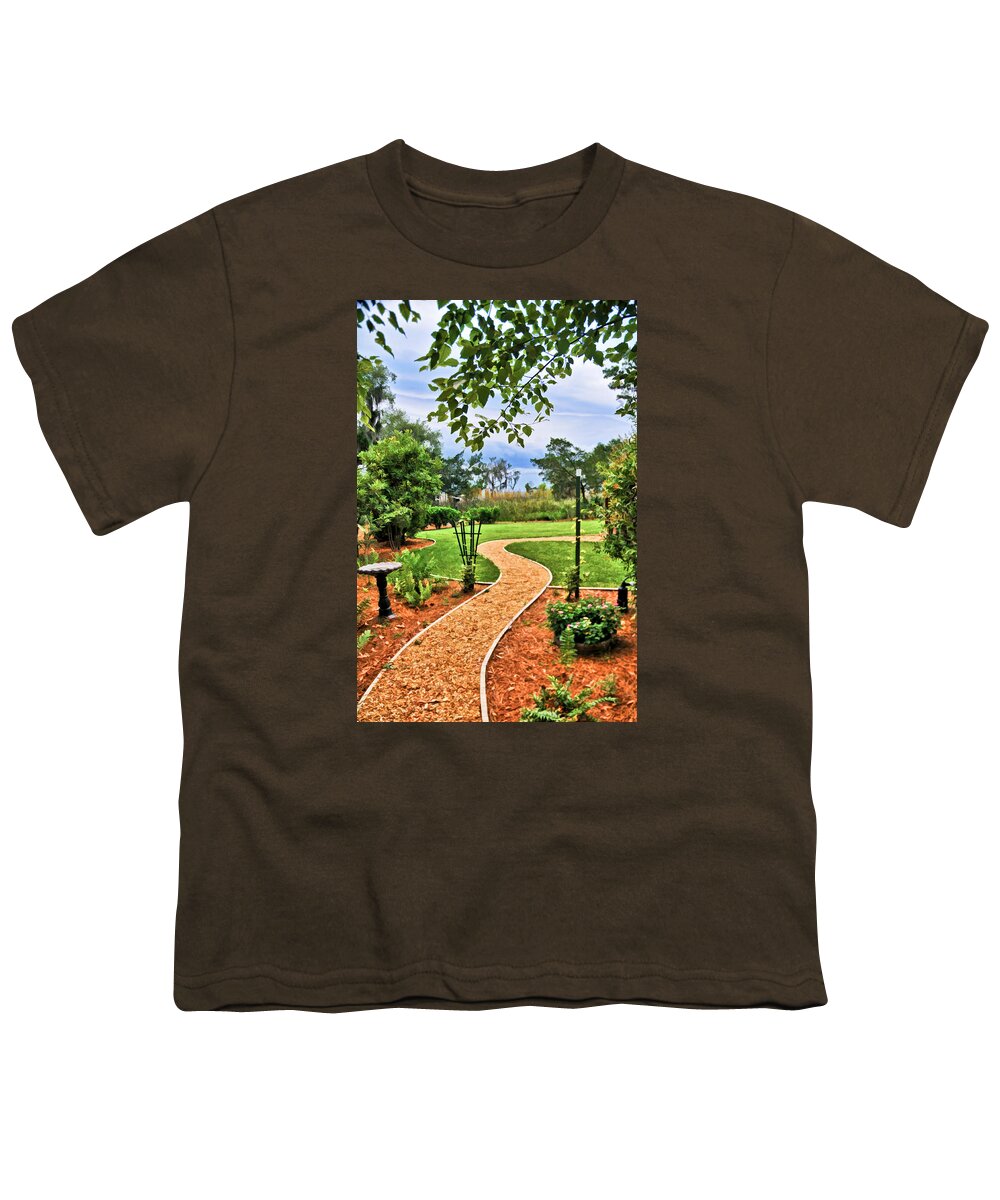 Garden Path Youth T-Shirt featuring the photograph Garden Path to Wild Marsh by Ginger Wakem