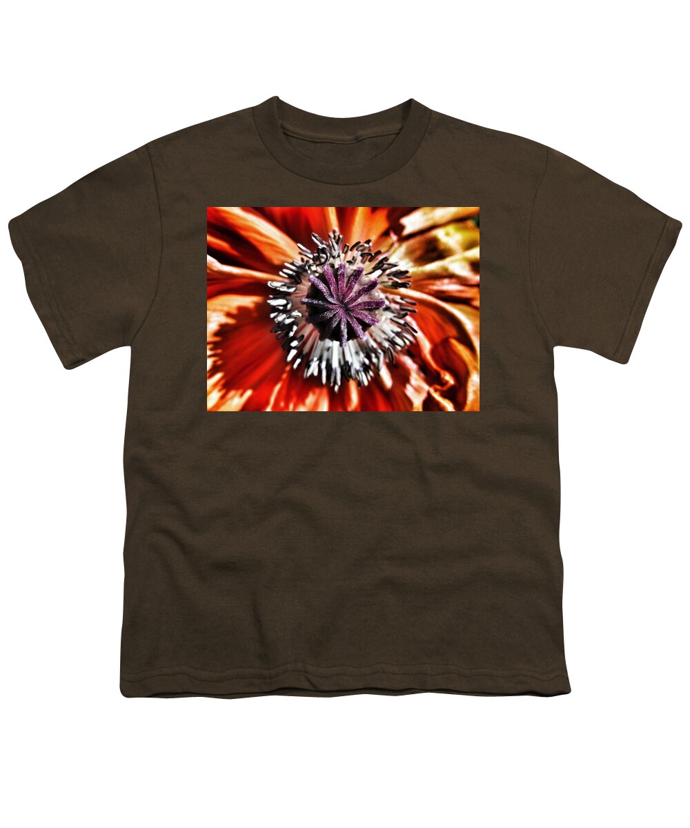 Poppy Youth T-Shirt featuring the photograph Poppy - Macro Fine Art Photography by Marianna Mills