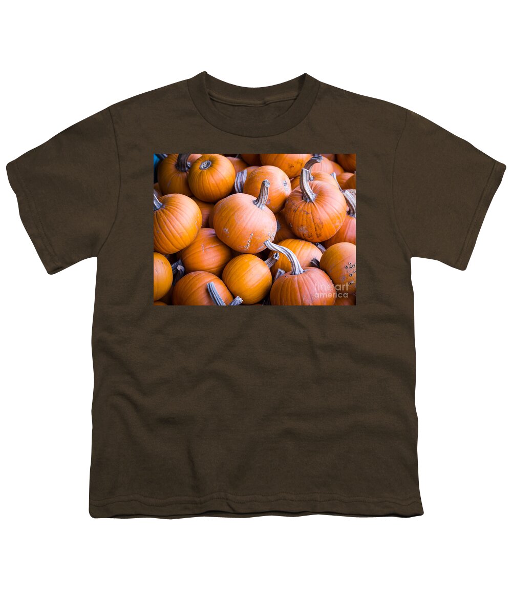 Orange Youth T-Shirt featuring the photograph Pumpkins by Edward Fielding