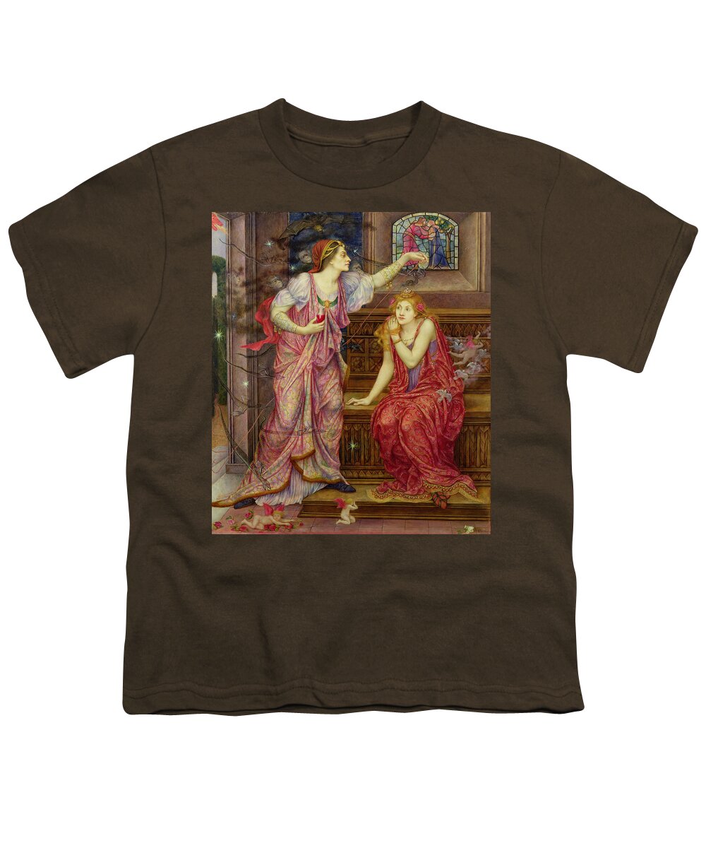 William Youth T-Shirt featuring the painting Queen Eleanor and Fair Rosamund by Evelyn De Morgan