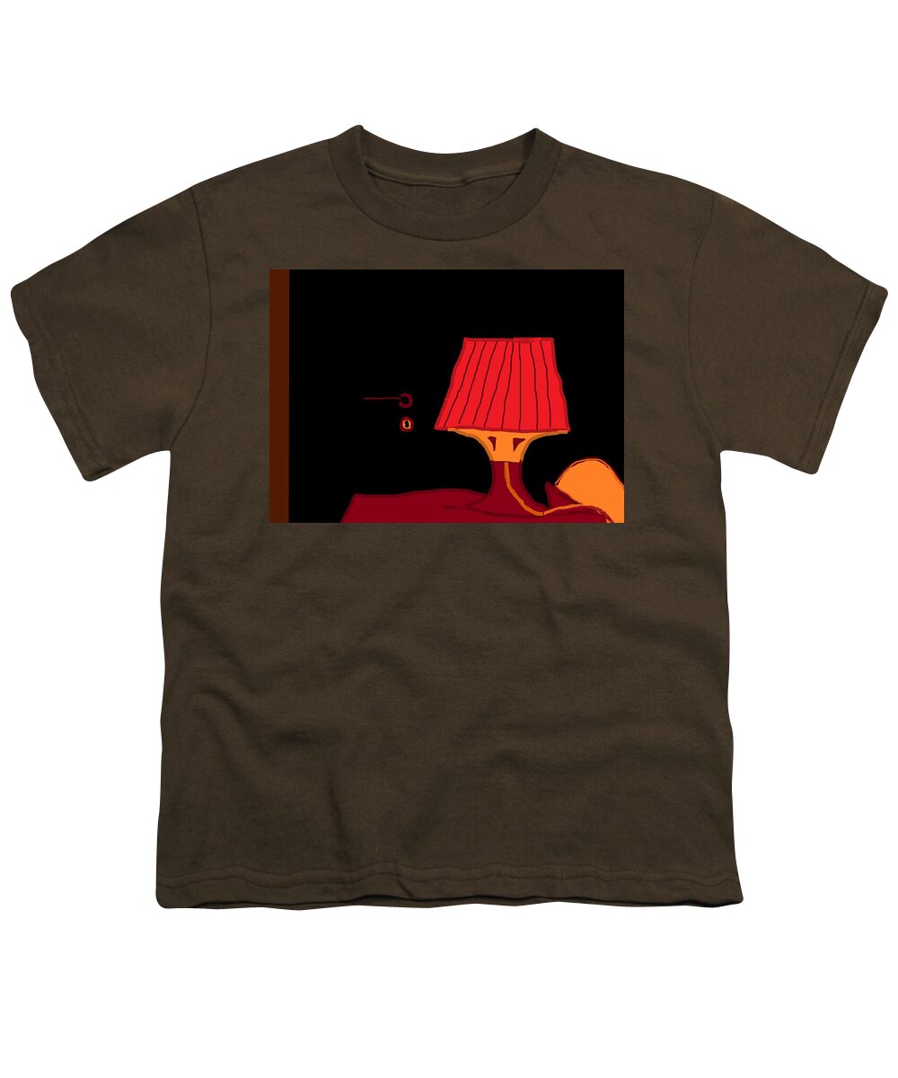 Interiors Youth T-Shirt featuring the painting Red Lamp 10.5 by Anita Dale Livaditis
