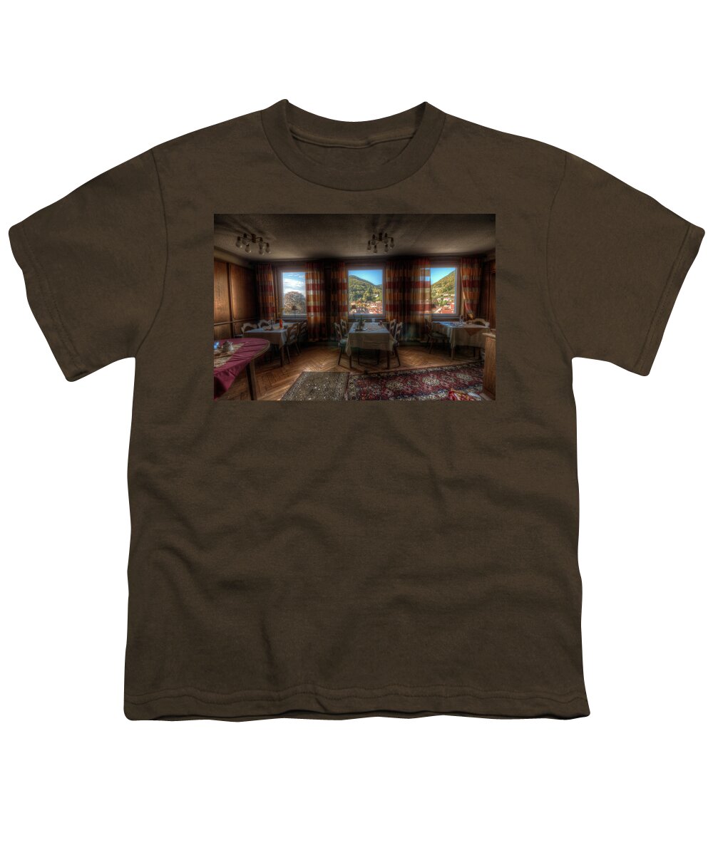 Urbex Youth T-Shirt featuring the digital art Restaurant by Nathan Wright