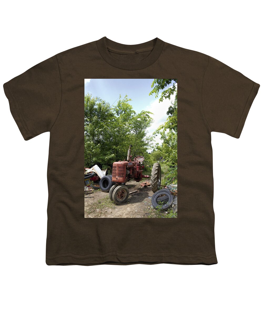 Tractors Youth T-Shirt featuring the photograph Rusty Dusty Trusty Tractors by Kathy Clark