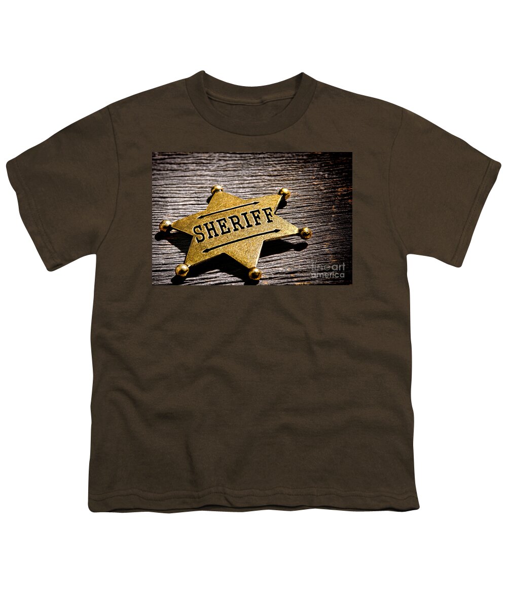 Sheriff Youth T-Shirt featuring the photograph Sheriff Badge by Olivier Le Queinec