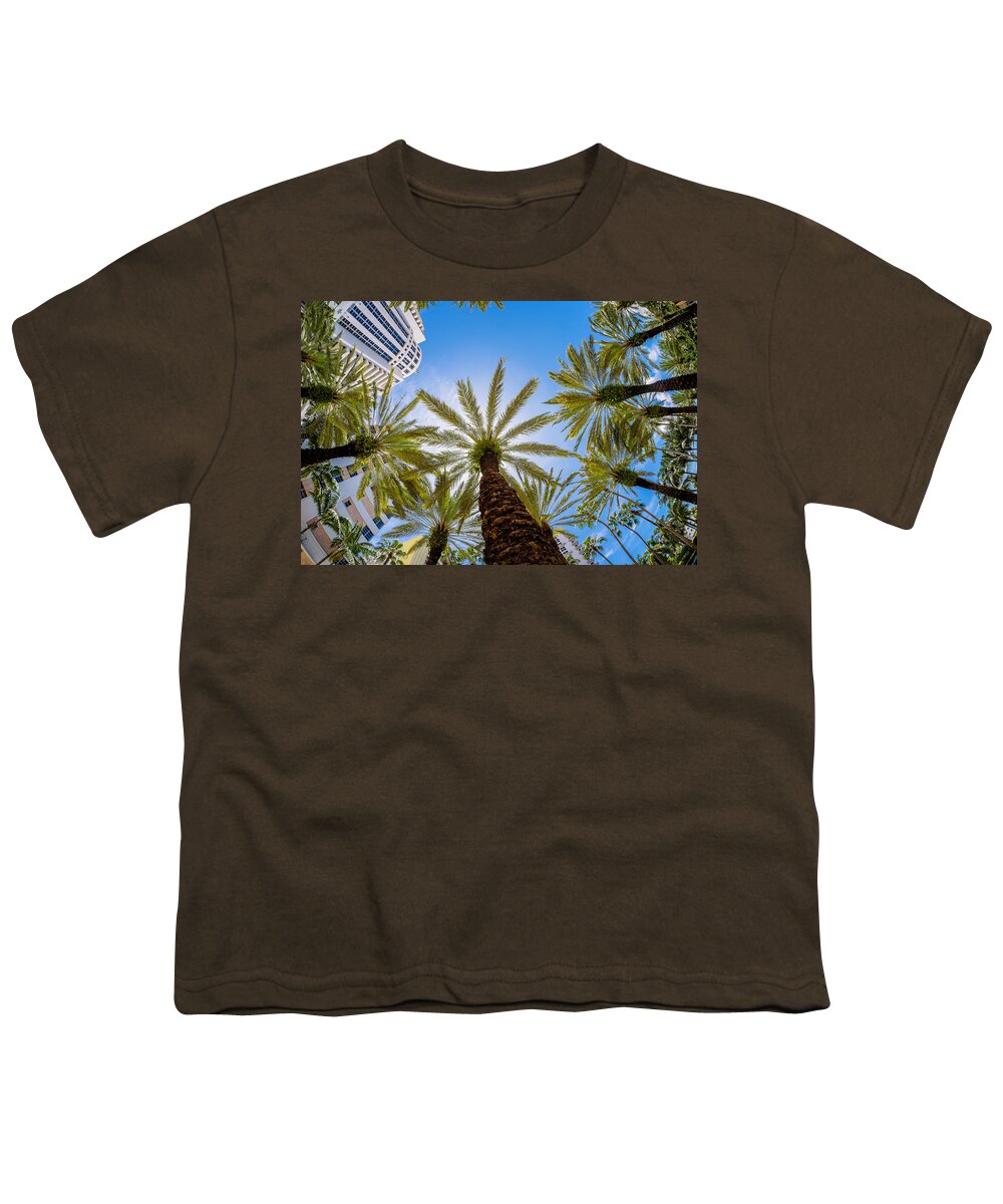 Architecture Youth T-Shirt featuring the photograph Sobe Palms by Raul Rodriguez