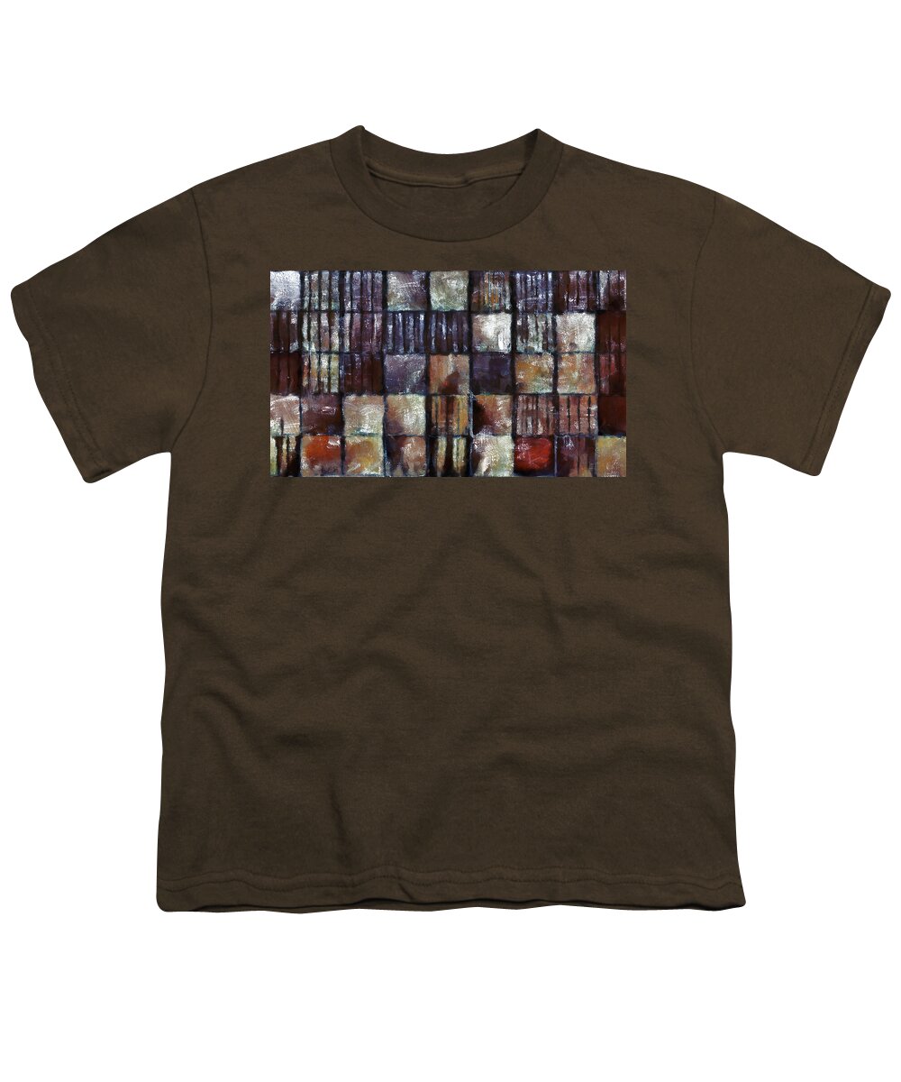Square Youth T-Shirt featuring the mixed media Squared Up 1 by Angelina Tamez
