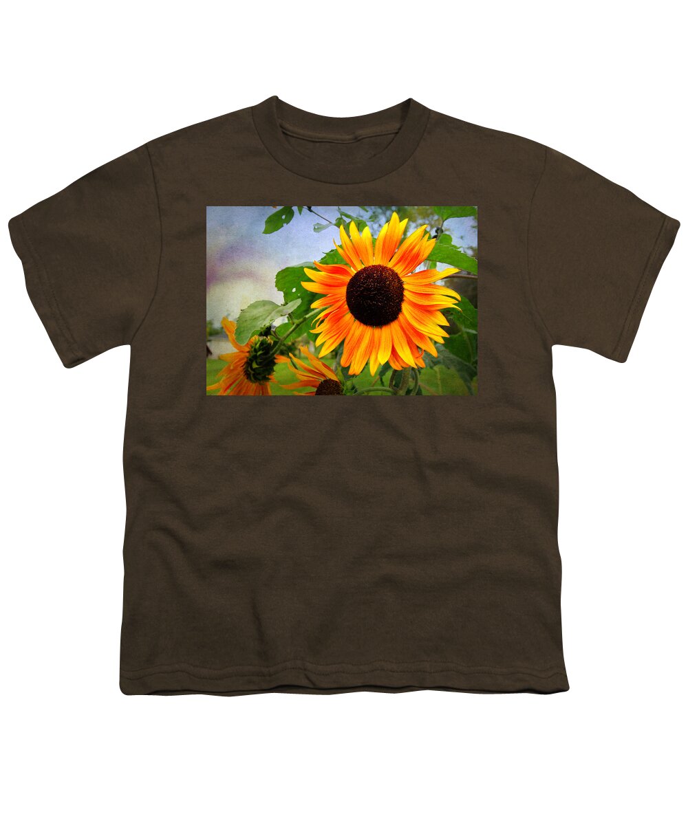 Sunflower Youth T-Shirt featuring the digital art Sunflower by Trina Ansel