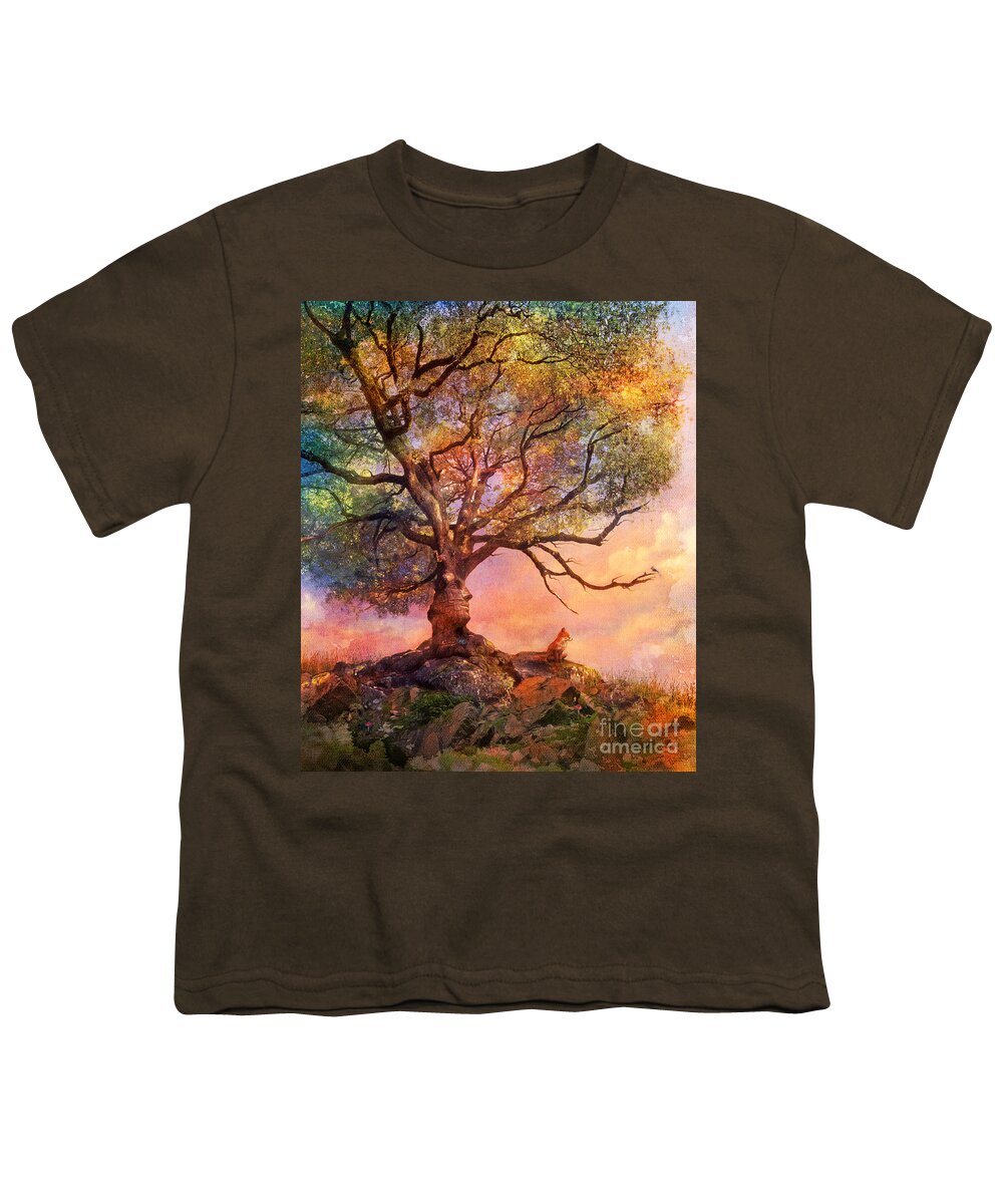 Sunset Youth T-Shirt featuring the digital art Sunset at Fox Mountain by MGL Meiklejohn Graphics Licensing