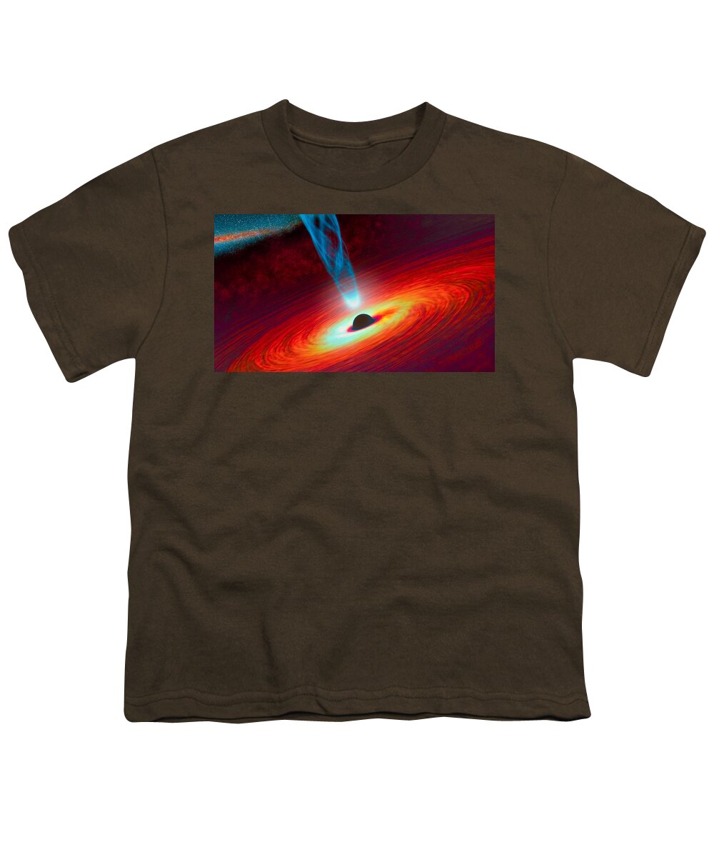 Black Hole Youth T-Shirt featuring the digital art Supermassive Black Hole Markarian 335 by Ram Vasudev