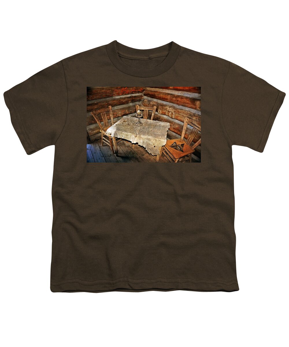 Rustic Youth T-Shirt featuring the photograph Table for Three by Marty Koch