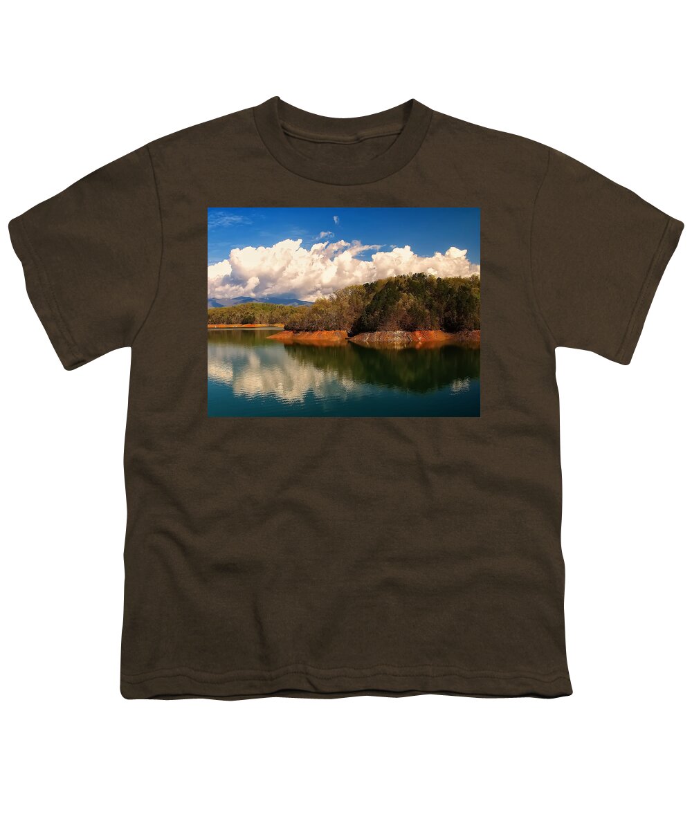 Landscape Youth T-Shirt featuring the photograph Thunderstorm rolling over the smokies by Flees Photos