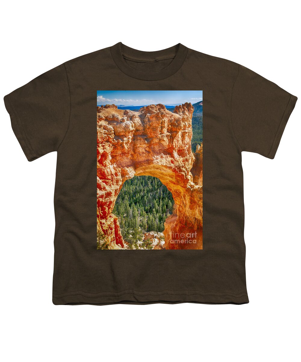 Arch Youth T-Shirt featuring the photograph Natural Bridge by David Millenheft