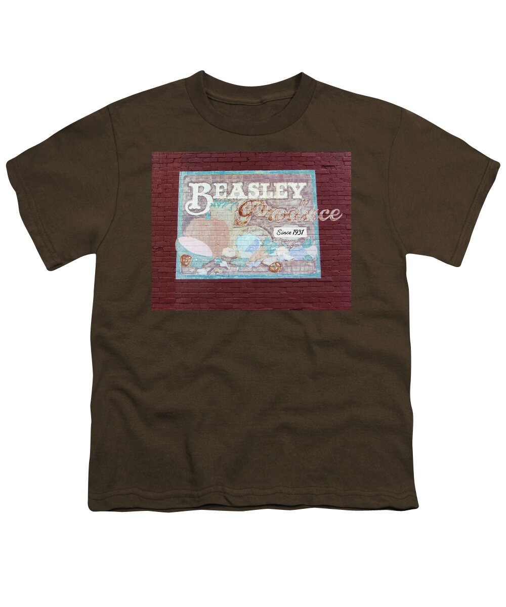 Vintage Sign Youth T-Shirt featuring the photograph Beasley Produce Since 1931 by Kathy Clark