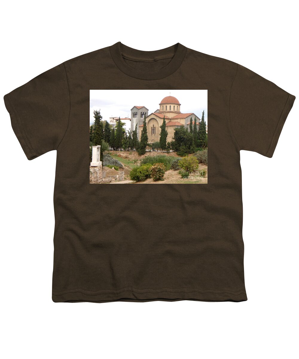 Kerameikos Youth T-Shirt featuring the photograph Greek Church Kerameikos by Rebecca Margraf