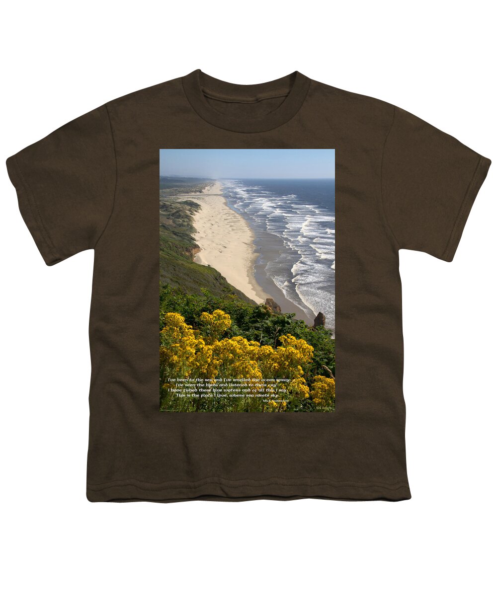 Heceta Beach Youth T-Shirt featuring the photograph Heceta Beach View by Mick Anderson
