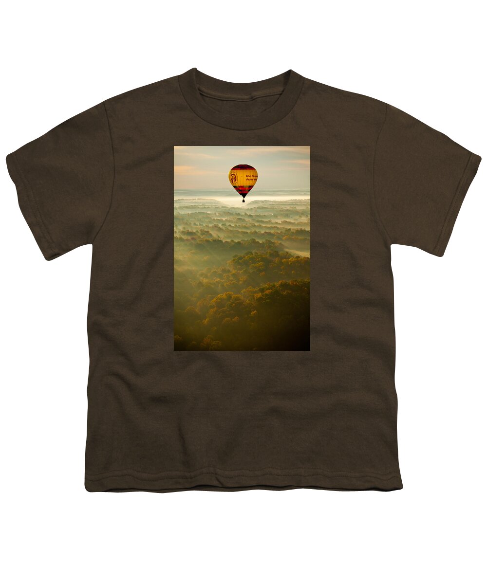 Bloomington Youth T-Shirt featuring the photograph Hot Air Balloon Sunrise by Anthony Doudt