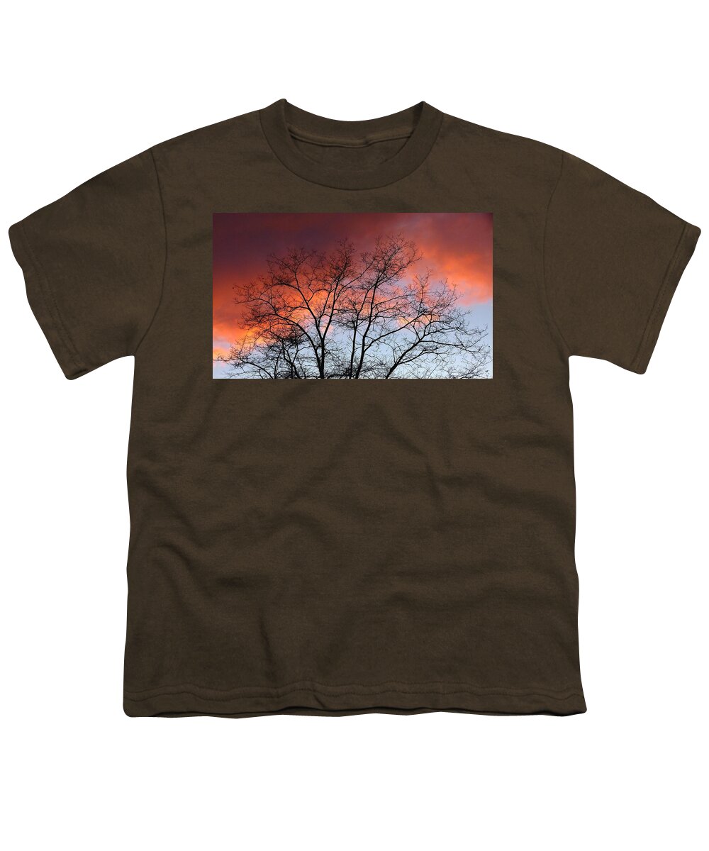 #januarysunsetsilhouette Youth T-Shirt featuring the photograph January Sunset Silhouette by Will Borden