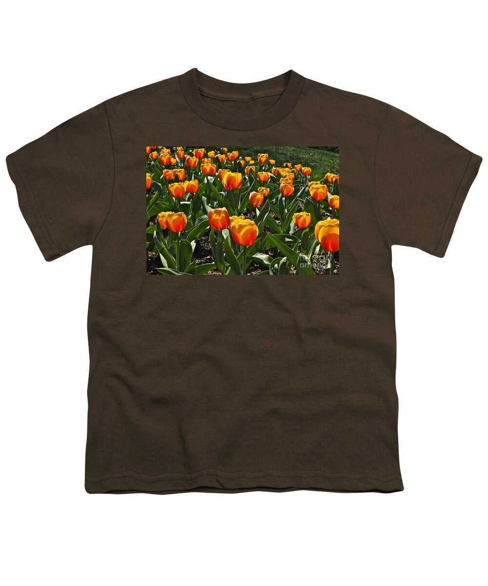 Glowing Flowers Youth T-Shirt featuring the photograph Jolly Goblets Filled With Sunshine by Byron Varvarigos