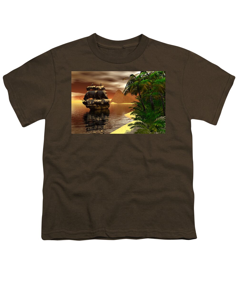 Bryce Youth T-Shirt featuring the digital art Looking for a harbor by Claude McCoy