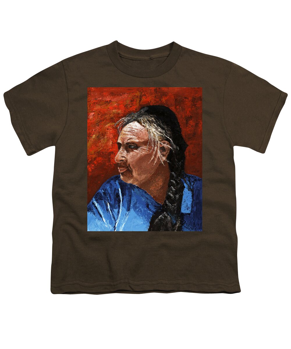Indian Youth T-Shirt featuring the painting The Cabo Woman by Vic Ritchey