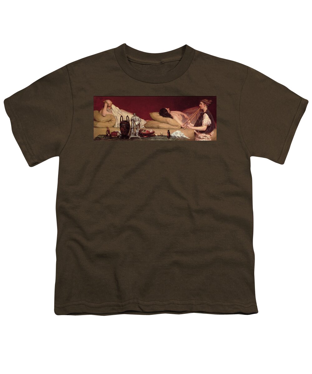 The Youth T-Shirt featuring the painting The Siesta by Lawrence Alma-Tadema