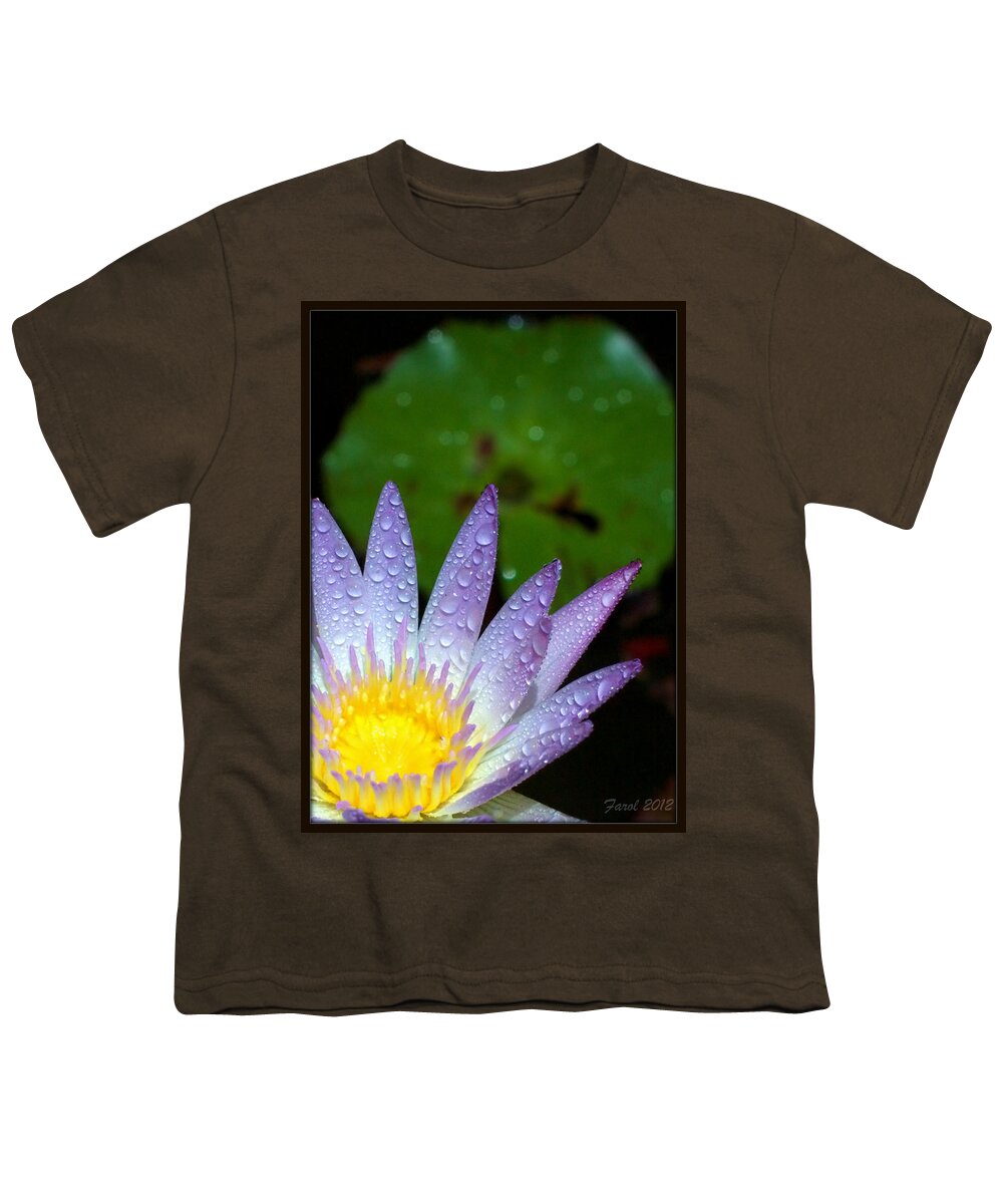 Water Lily Youth T-Shirt featuring the photograph Wet Water Lily by Farol Tomson
