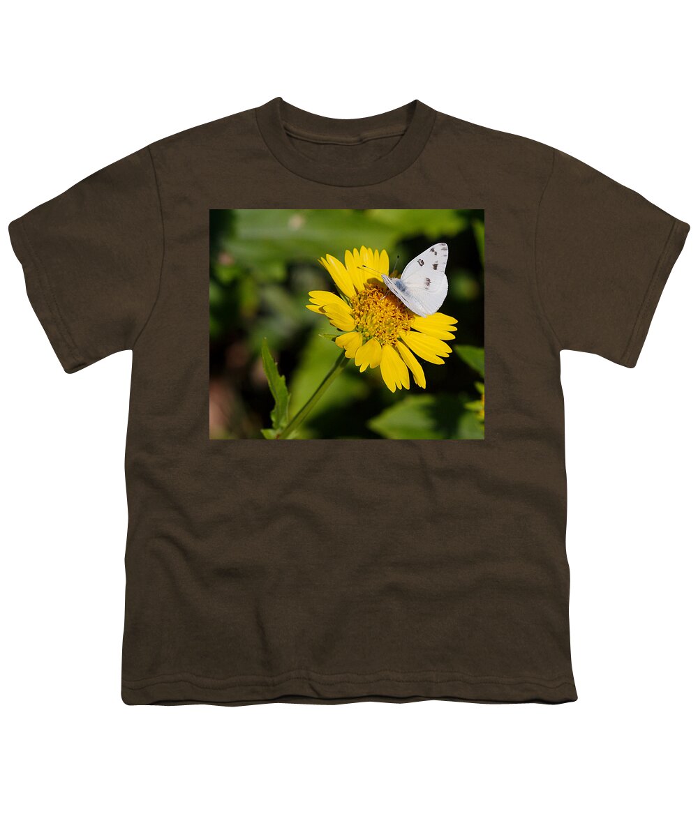 James Smullins Youth T-Shirt featuring the photograph Cabbage white butterfly by James Smullins