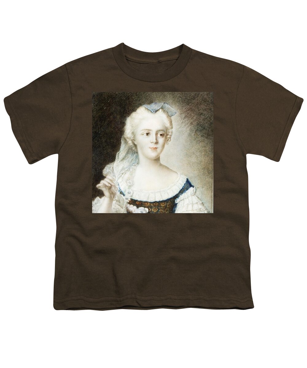 French School Youth T-Shirt featuring the painting Portrait of Madame Sophie #1 by MotionAge Designs