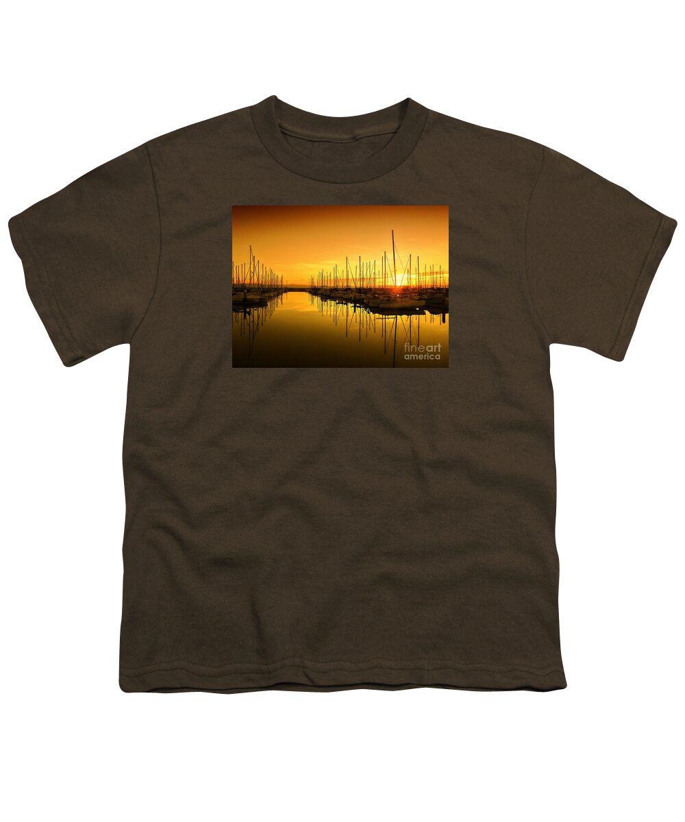 Scenic Youth T-Shirt featuring the photograph Sunrise at the Marina #1 by Scott Cameron