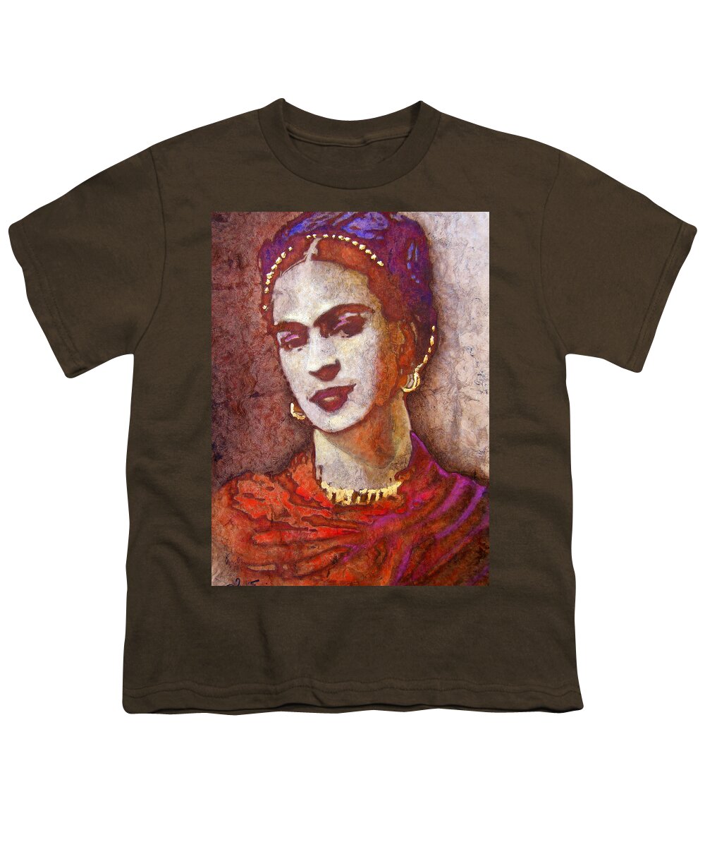Frida Kahlo Youth T-Shirt featuring the painting F . R . I . D . A by J U A N - O A X A C A