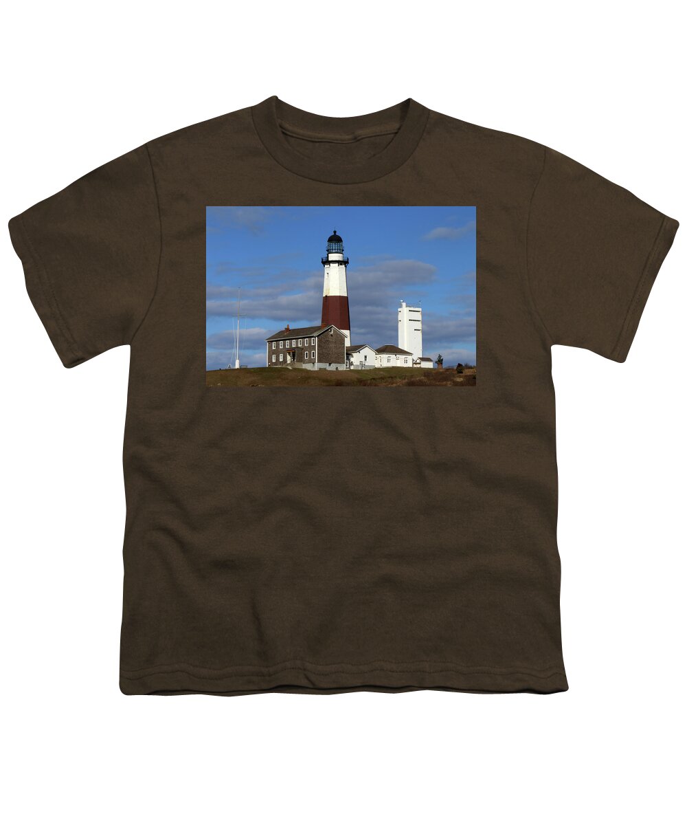 Montauk Point Lighthouse Youth T-Shirt featuring the photograph Montauk Point Lighthouse Montauk New York #29 by Bob Savage