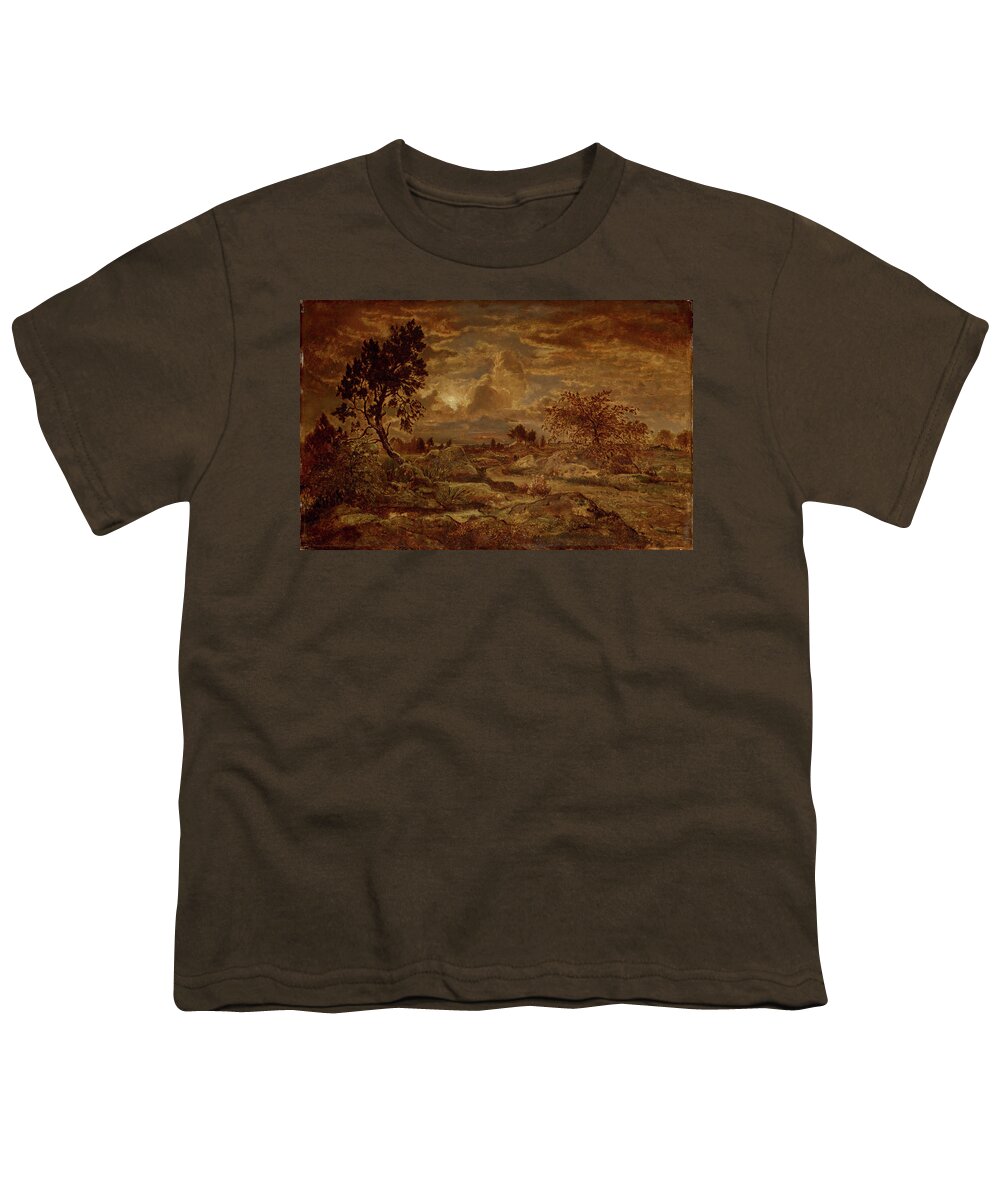 Sunset Near Arbonne Youth T-Shirt featuring the painting Sunset near Arbonne by Theodore Rousseau