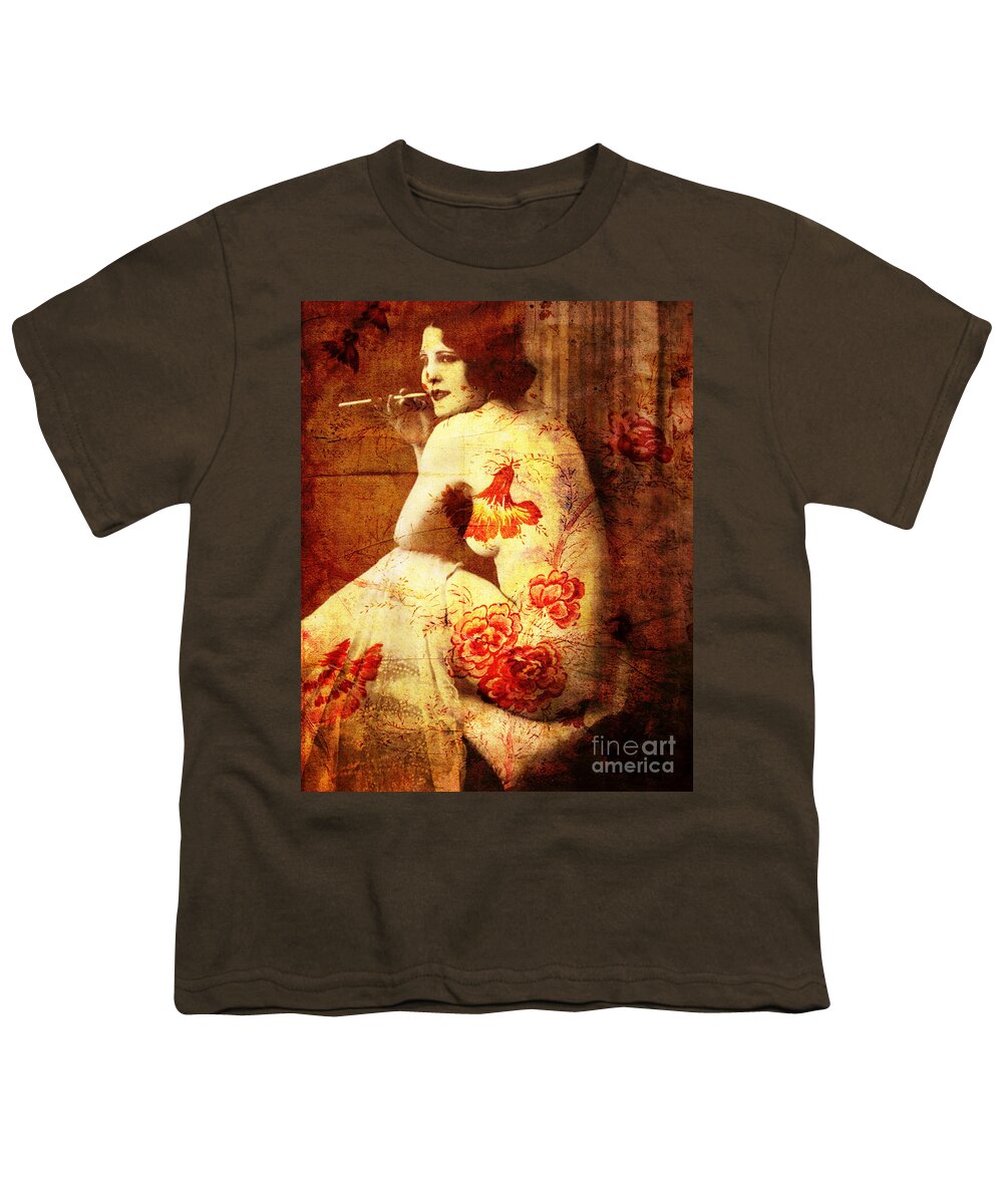 Nostalgic Seduction Youth T-Shirt featuring the photograph Winsome Woman #50 by Chris Andruskiewicz