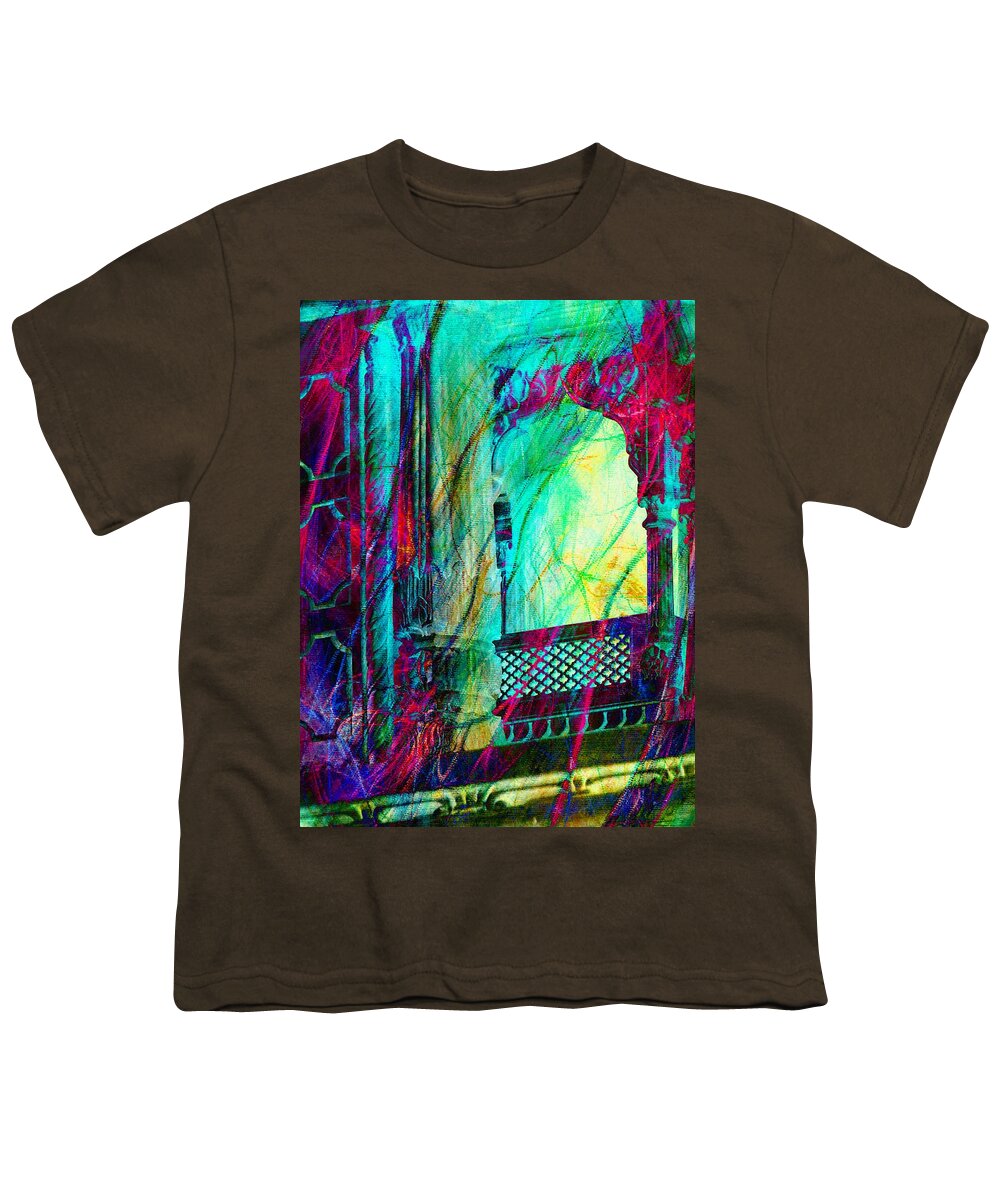 Abstract Youth T-Shirt featuring the photograph Abstract Colorful Window Balcony Exotic Travel India Rajasthan 1a by Sue Jacobi