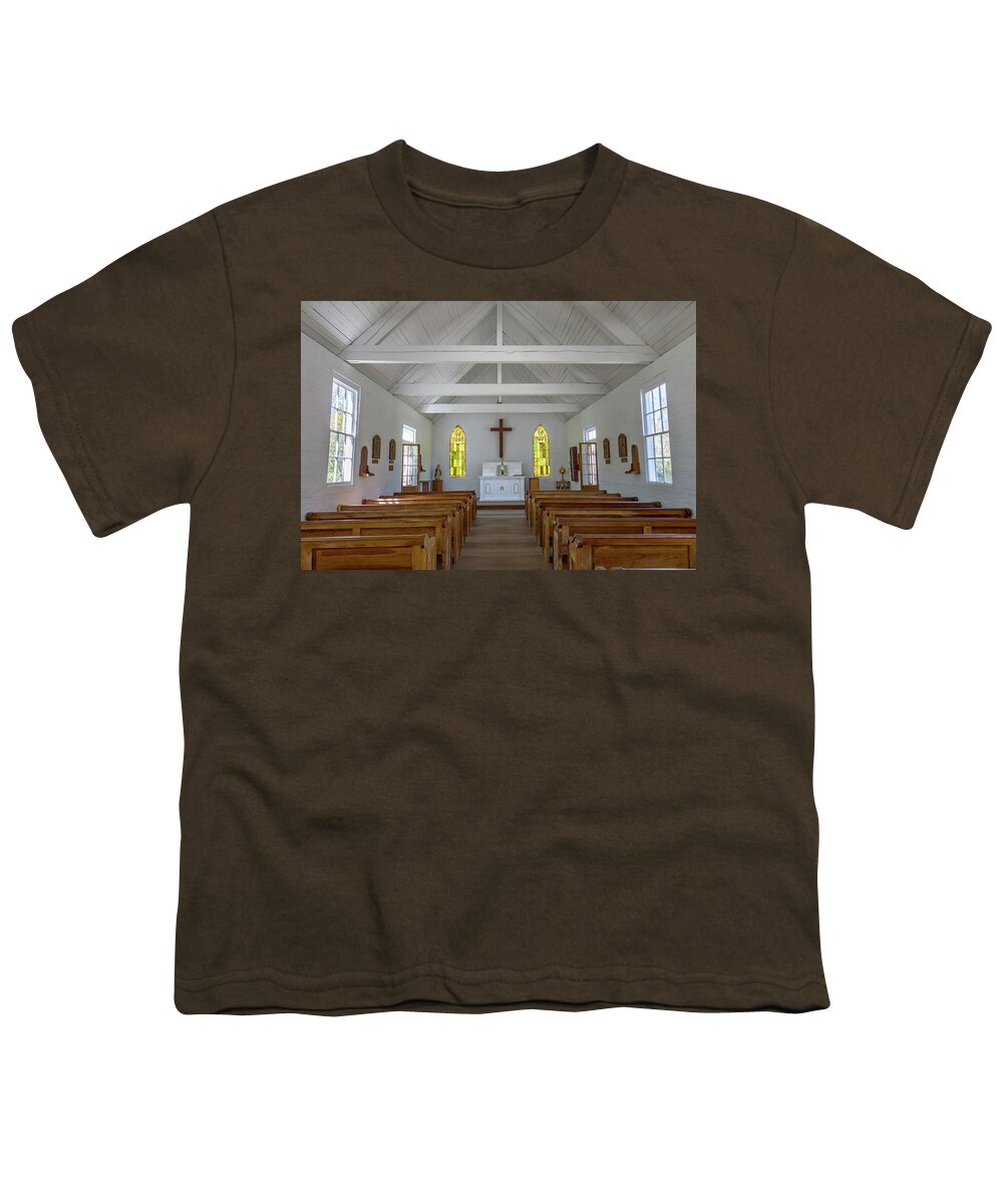 Acadian Village Youth T-Shirt featuring the photograph Acadian Village Church by Tim Stanley