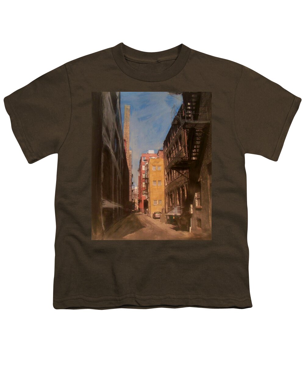 Alley Youth T-Shirt featuring the mixed media Alley Series 2 by Anita Burgermeister