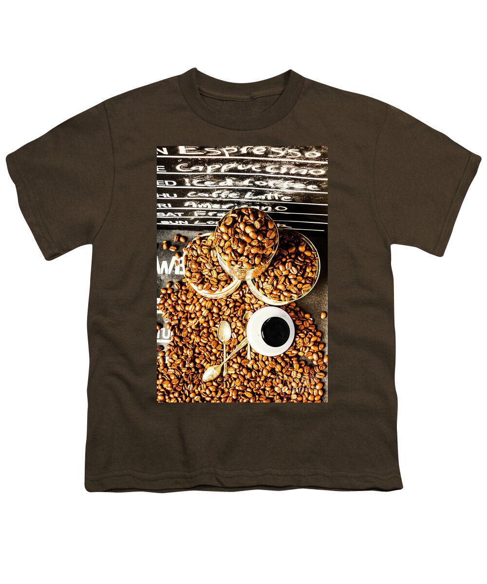 Coffee Youth T-Shirt featuring the photograph Art in commercial coffee by Jorgo Photography