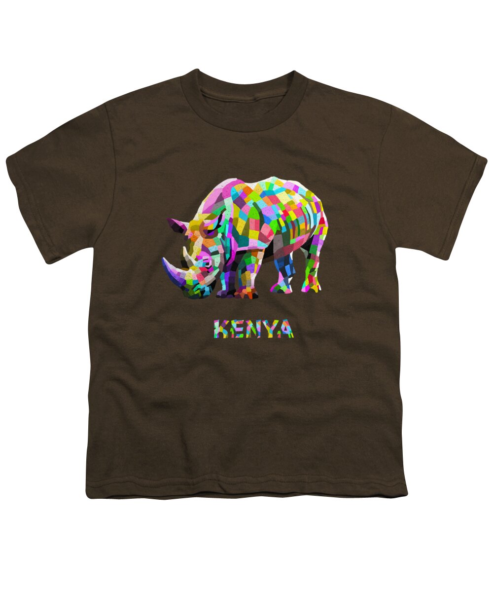 Nairobi Youth T-Shirt featuring the painting Wild Rainbow by Anthony Mwangi