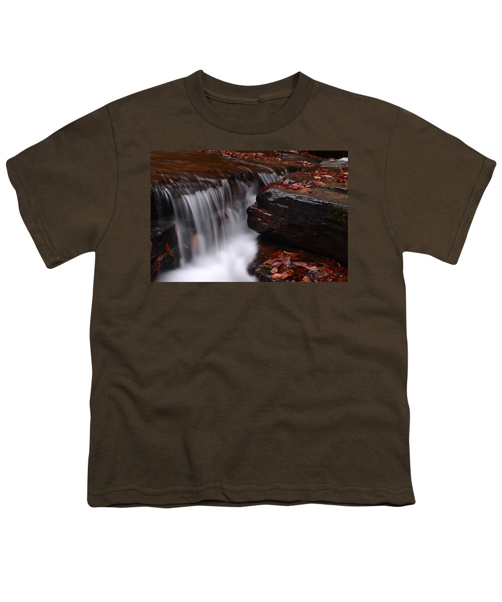 Waterfall Youth T-Shirt featuring the photograph Autumn Falls by Lisa Lambert-Shank