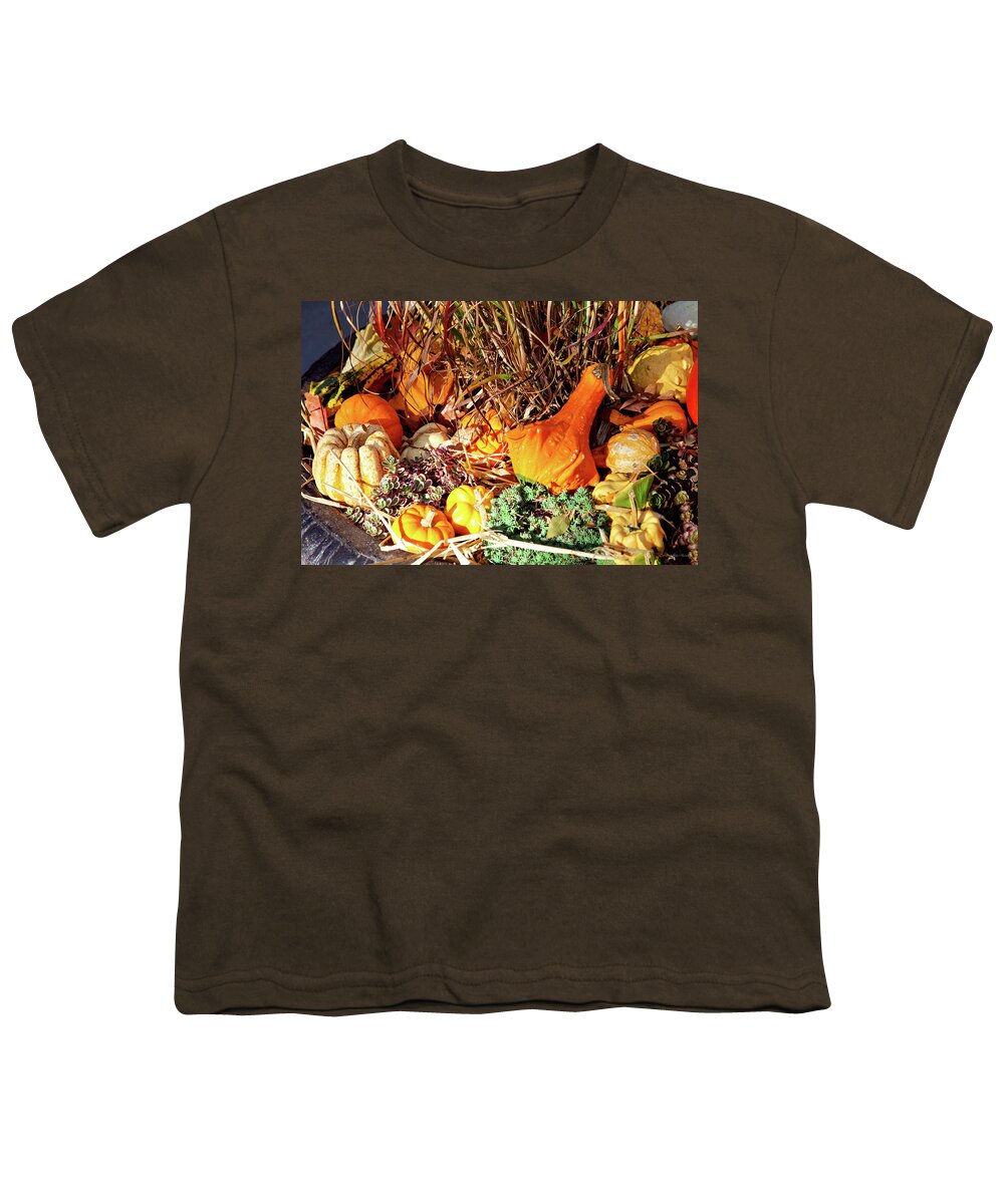 Autumn Youth T-Shirt featuring the photograph Autumn - Squash - Feeling squashed by Mike Savad