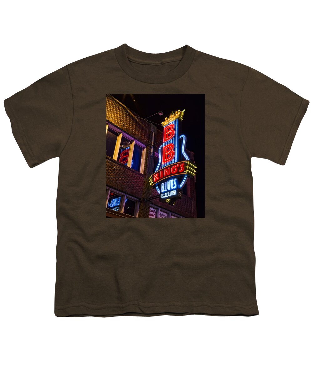 Memphis Youth T-Shirt featuring the photograph B B Kings on Beale Street by Stephen Stookey