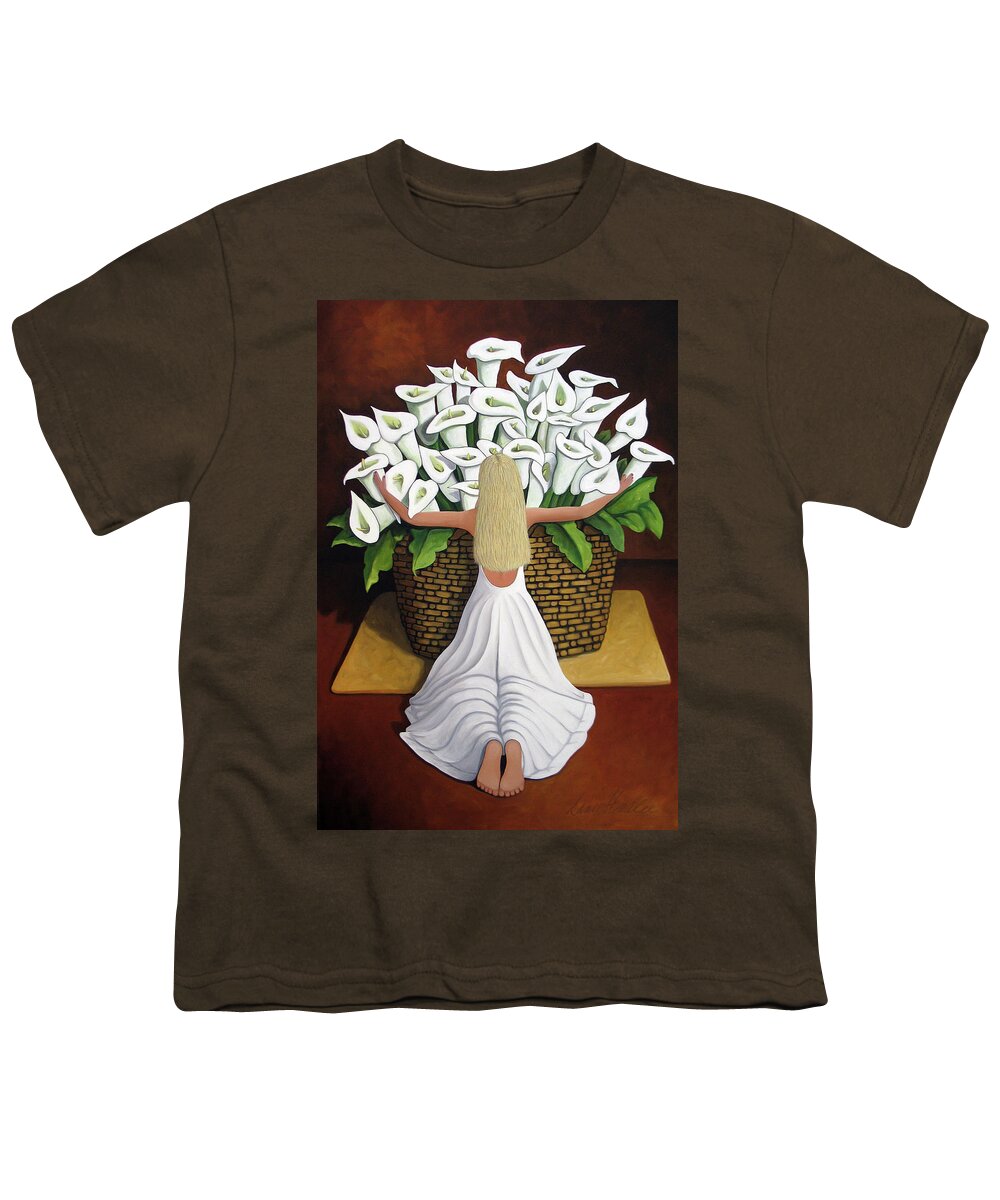 Garden Youth T-Shirt featuring the painting BaileyRae Lilies by Lance Headlee