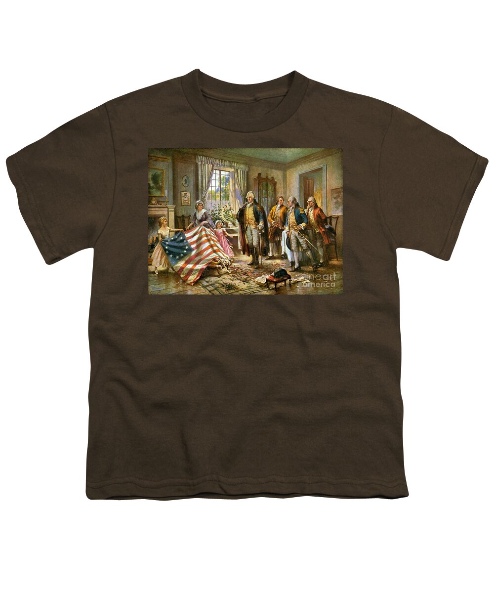George Washington Youth T-Shirt featuring the photograph Birth Of Old Glory 1777 by Science Source