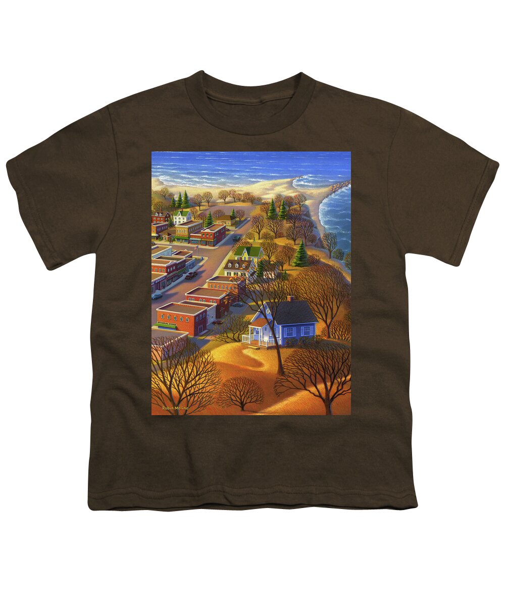 Blue Berry Cottage Youth T-Shirt featuring the painting Blueberry Cottage Hill by Robin Moline