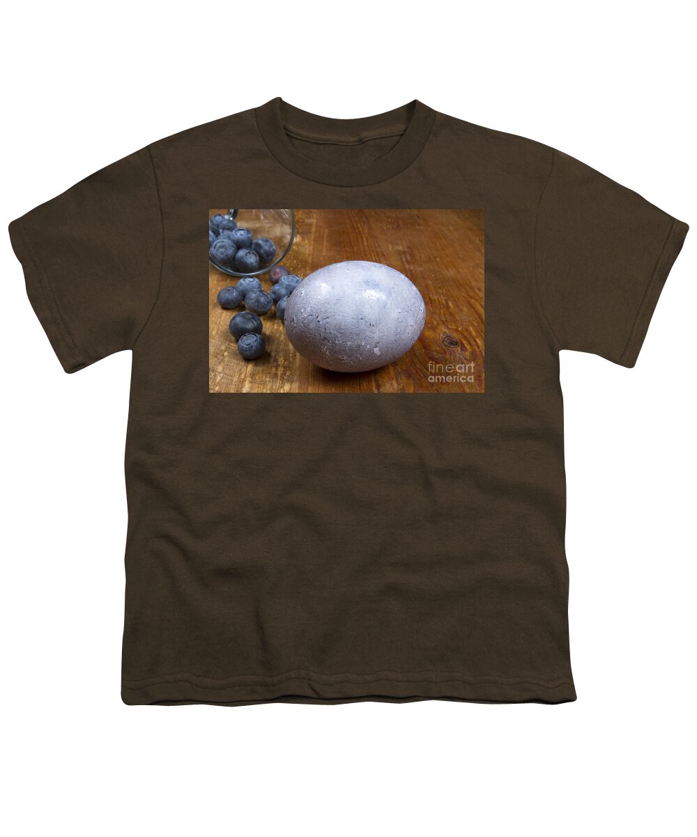 Easter Youth T-Shirt featuring the photograph Blueberry easter egg by Karen Foley