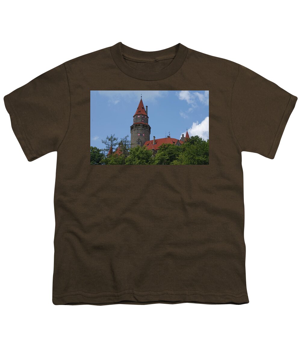 Bouzov Castle Youth T-Shirt featuring the digital art Bouzov Castle by Super Lovely