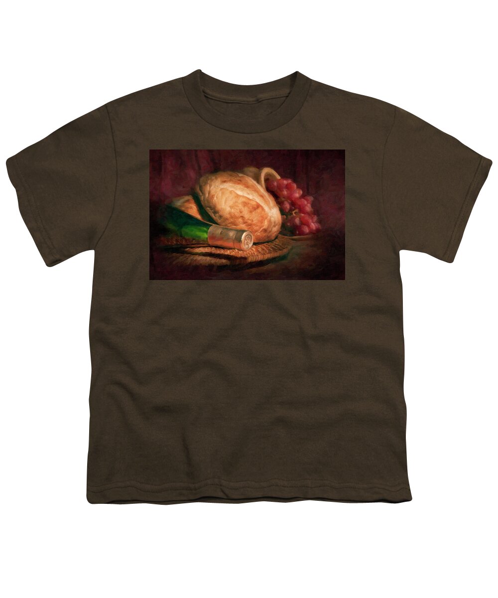 Bottle Youth T-Shirt featuring the photograph Bread and Wine by Tom Mc Nemar