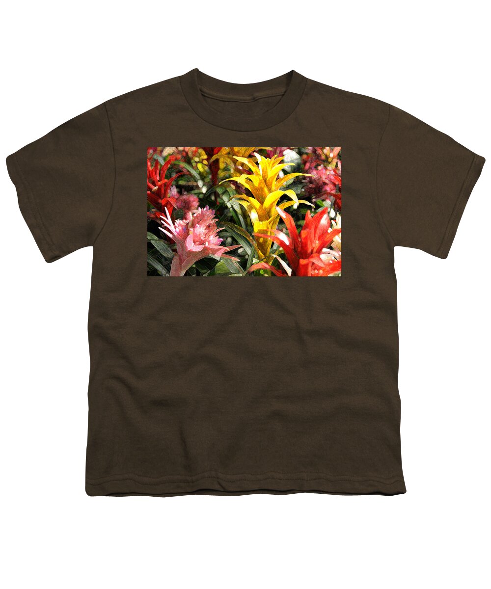 Impressionism Youth T-Shirt featuring the photograph Bromeliads by Steven Sparks